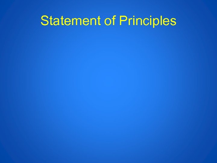 Statement of Principles 