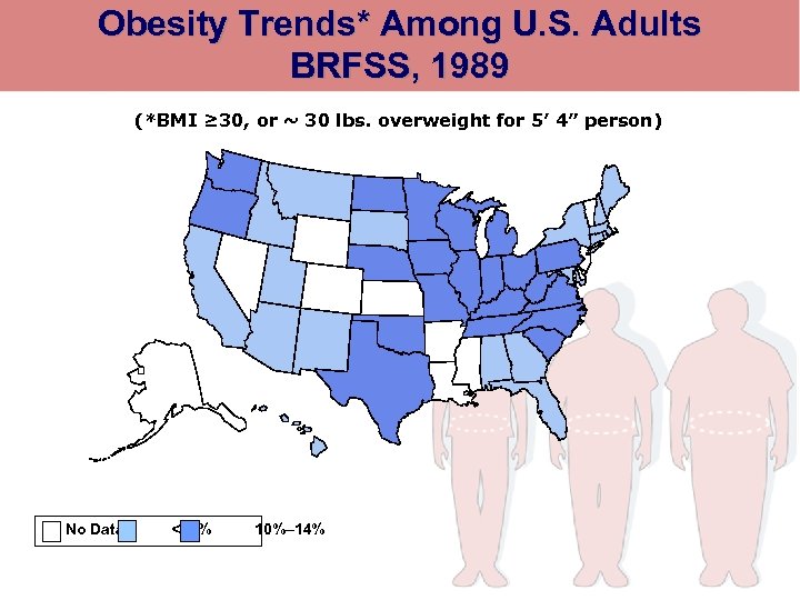 Obesity Trends* Among U. S. Adults BRFSS, 1989 (*BMI ≥ 30, or ~ 30