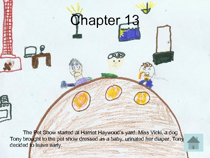 Chapter 13 The Pet Show started at Harriet Haywood’s yard. Miss Vicki, a dog