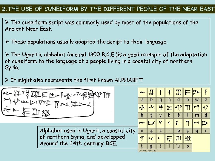 2. THE USE OF CUNEIFORM BY THE DIFFERENT PEOPLE OF THE NEAR EAST Ø