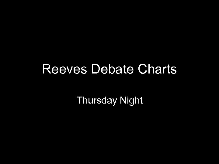 Reeves Debate Charts Thursday Night 