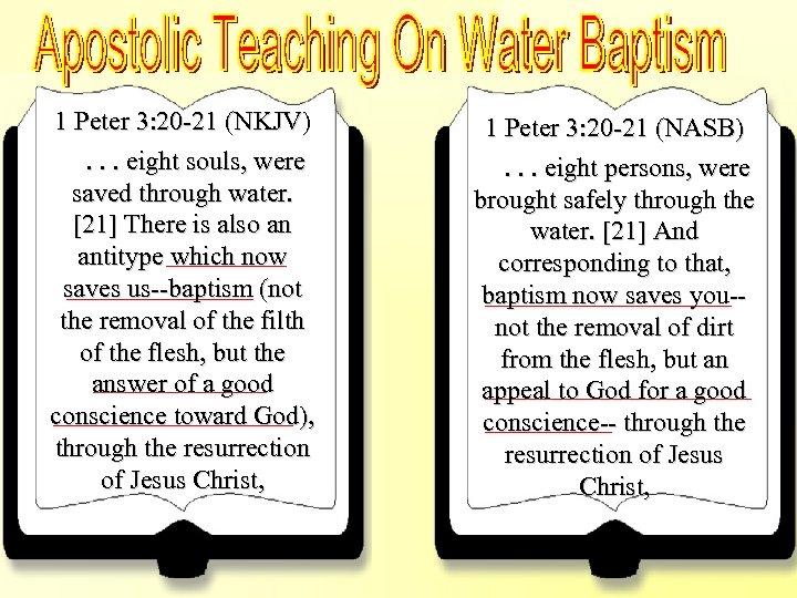 Baptism Saves Us - 1 Peter 3: 20 -21 - NKJV & NASB 1