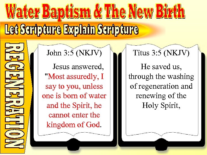 John 3: 5 – Acts 2: 38 – Titus 3: 5 John 3: 5