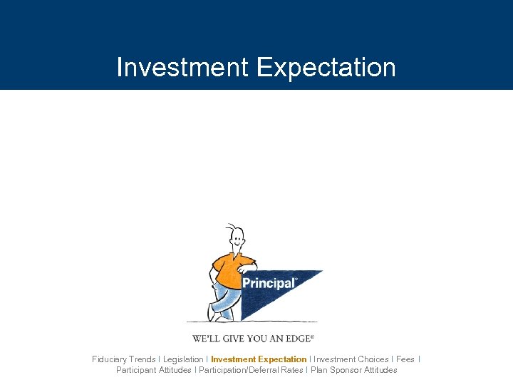 Investment Expectation Fiduciary Trends I Legislation I Investment Expectation I Investment Choices I Fees