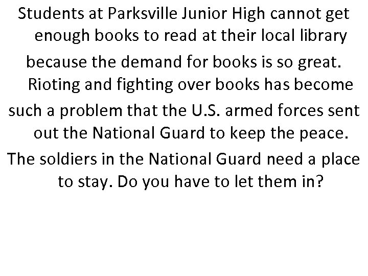 Students at Parksville Junior High cannot get enough books to read at their local