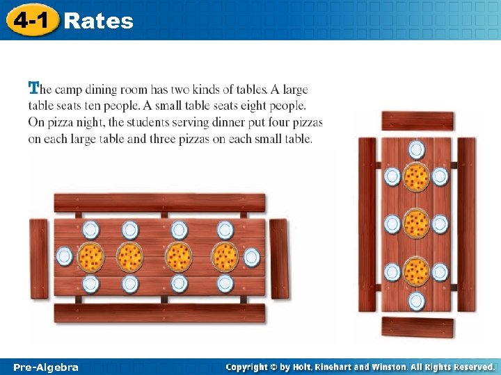 4 -1 Rates At which table would you choose to sit at and why?