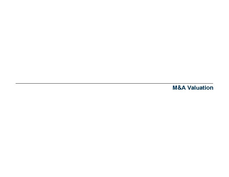 M&A Valuation 