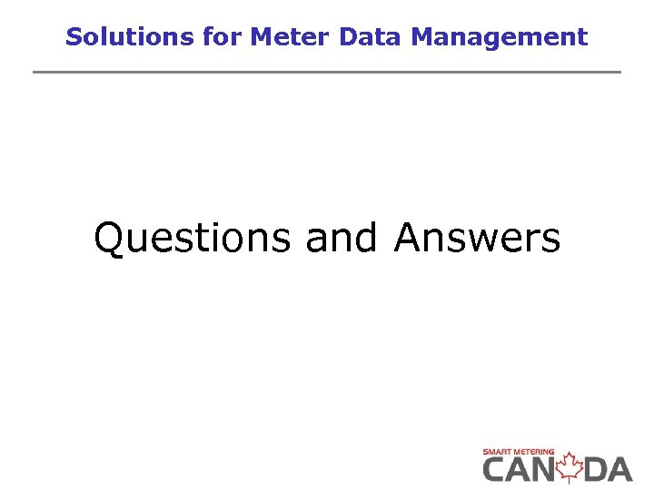 Solutions for Meter Data Management Questions and Answers 