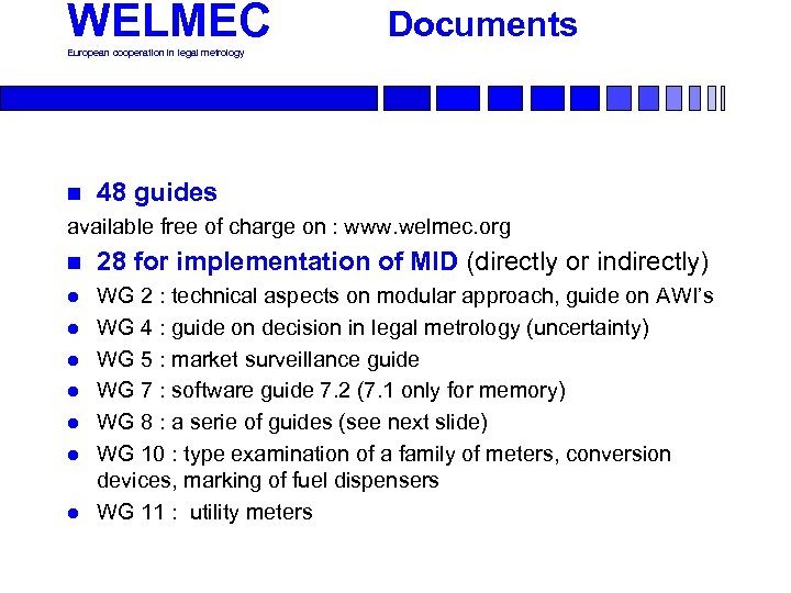 WELMEC Documents European cooperation in legal metrology n 48 guides available free of charge