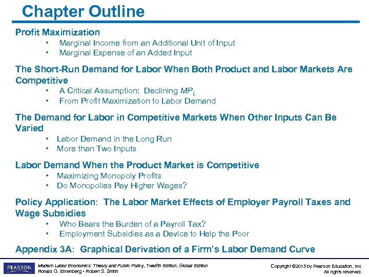 Chapter Outline Profit Maximization • • Marginal Income from an Additional Unit of Input