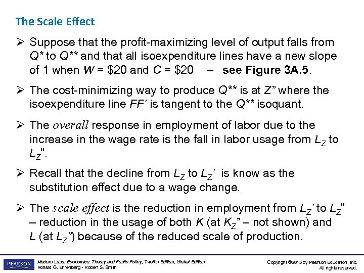 The Scale Effect Ø Suppose that the profit-maximizing level of output falls from Q*