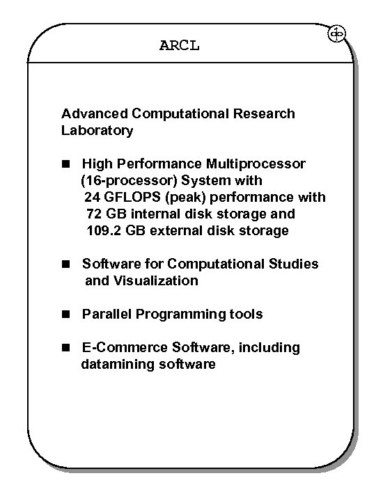 ARCL Advanced Computational Research Laboratory High Performance Multiprocessor (16 -processor) System with 24 GFLOPS