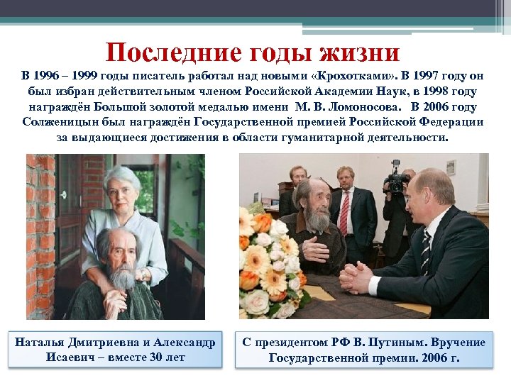 Последние годы жизни В 1996 – 1999 годы писатель работал над новыми «Крохотками» .