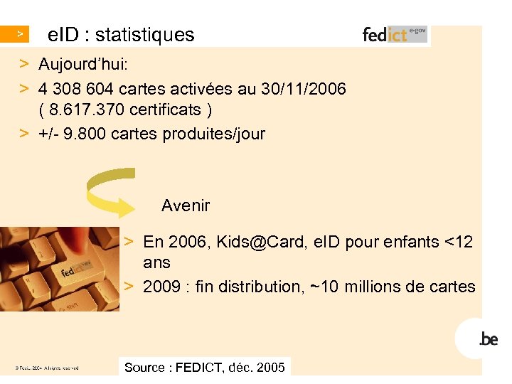 e. ID : statistiques > Aujourd’hui: > 4 308 604 cartes activées au 30/11/2006