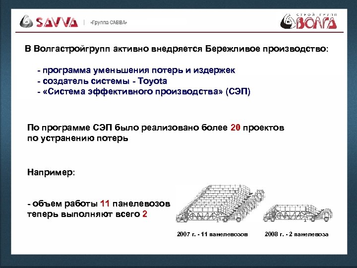 В Волгастройгрупп активно внедряется Бережливое производство: - программа уменьшения потерь и издержек - создатель