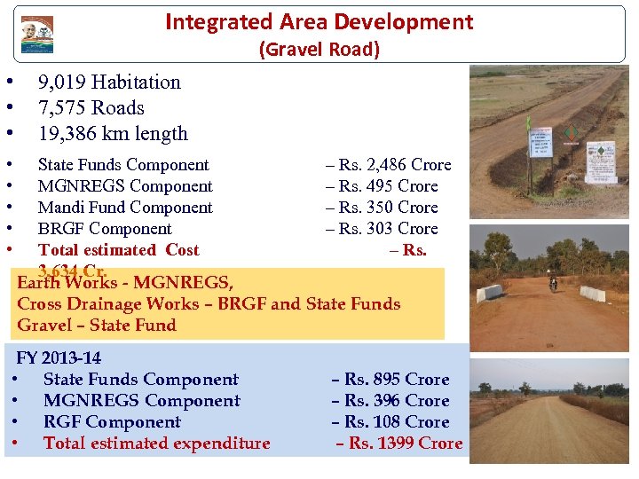 Integrated Area Development (Gravel Road) • • 9, 019 Habitation 7, 575 Roads 19,