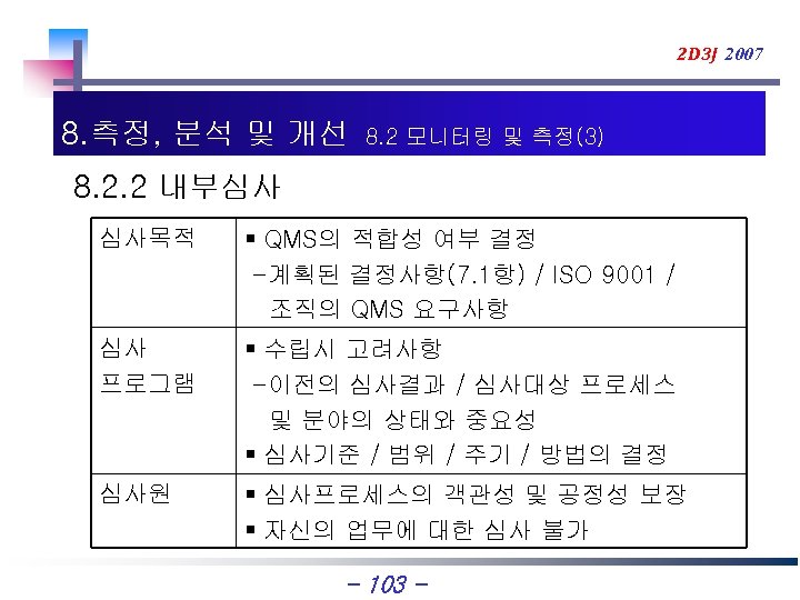 2 D 3 J 2007 8. 측정, 분석 및 개선 8. 2 모니터링 및