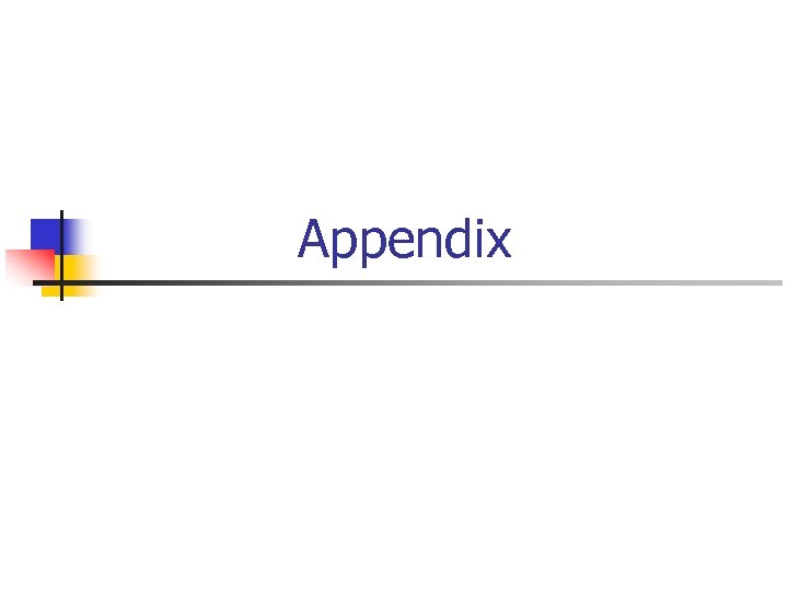 Appendix 