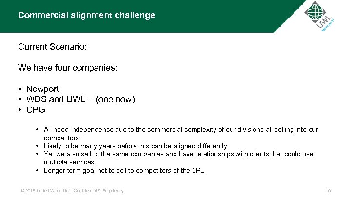 Commercial alignment challenge Current Scenario: We have four companies: • Newport • WDS and