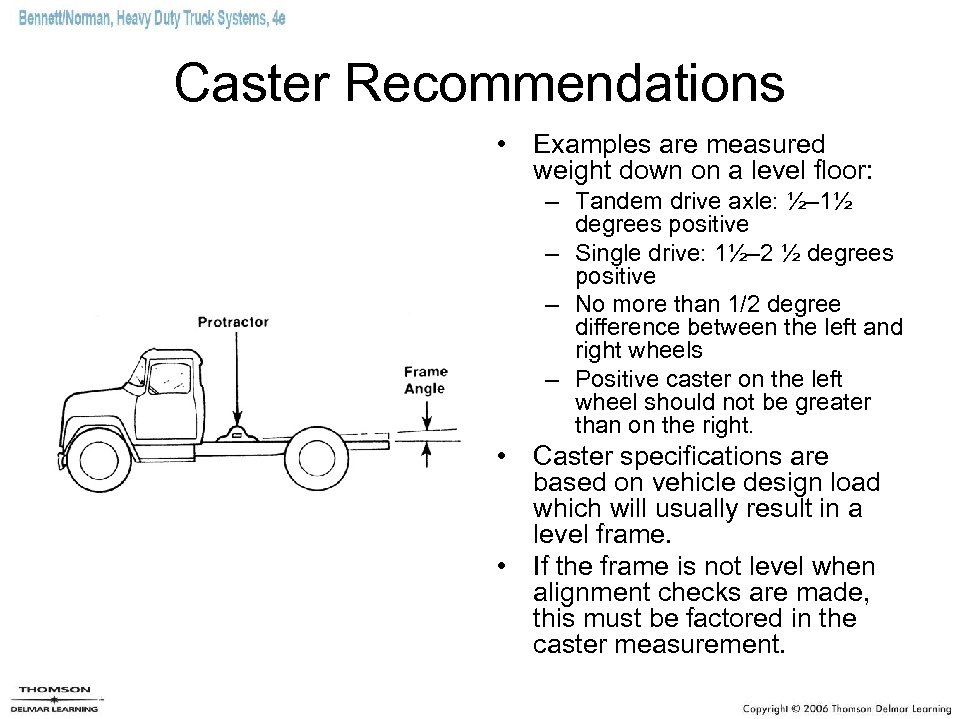 Caster Recommendations • Examples are measured weight down on a level floor: – Tandem