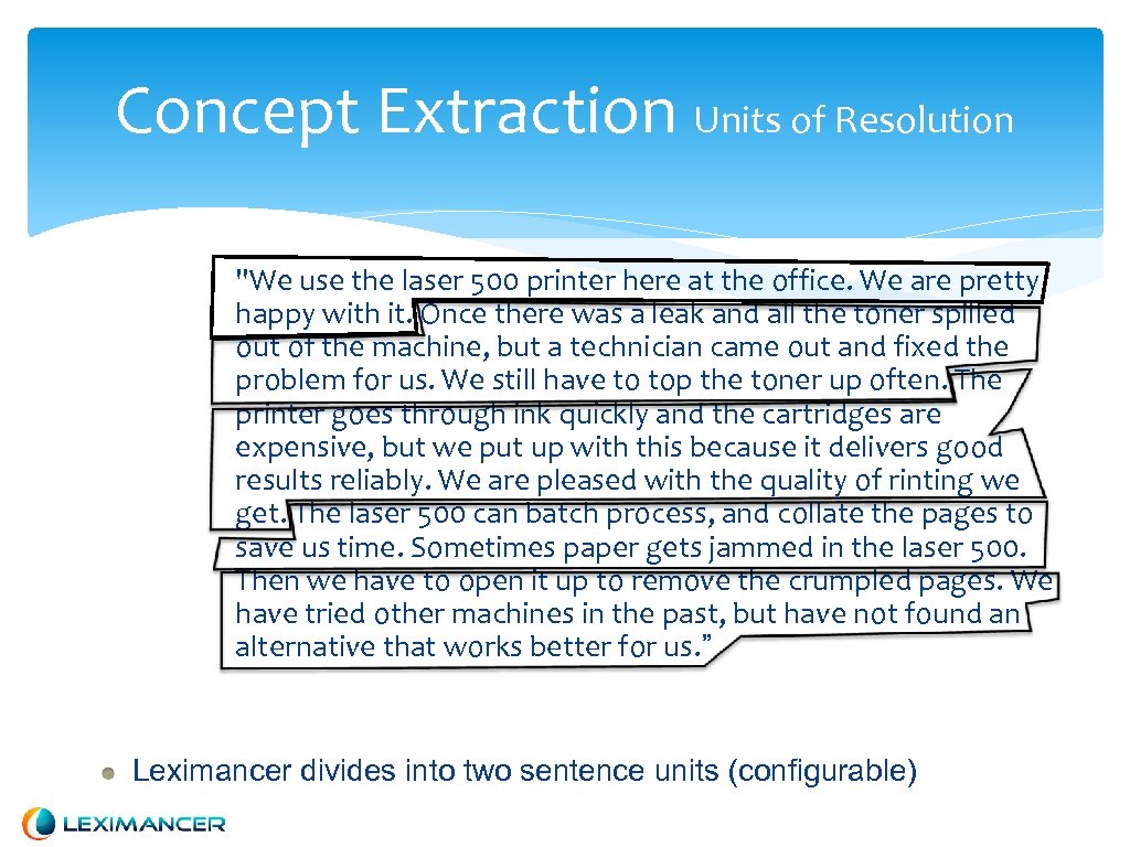 Concept Extraction Units of Resolution 