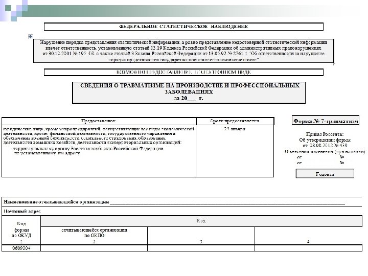 Образец заполнения формы 1 статистика