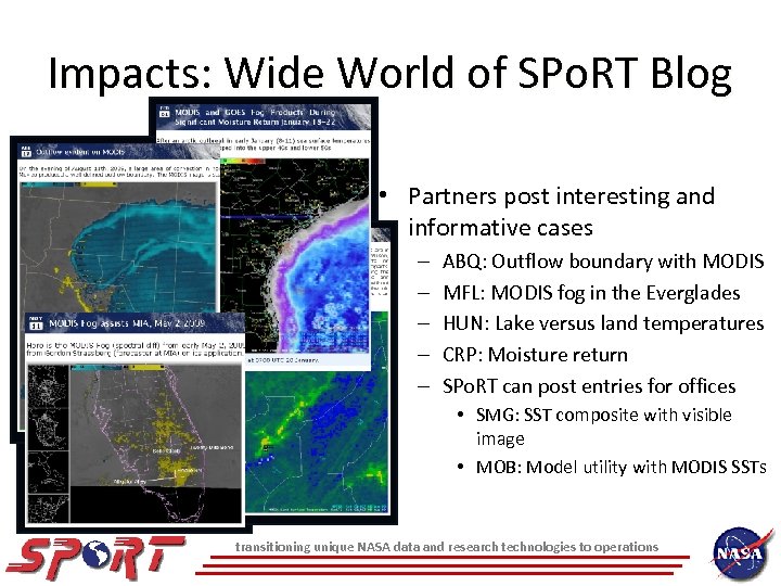 Impacts: Wide World of SPo. RT Blog • Partners post interesting and informative cases