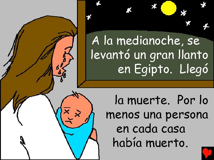 A la medianoche, se levantó un gran llanto en Egipto. Llegó la muerte. Por