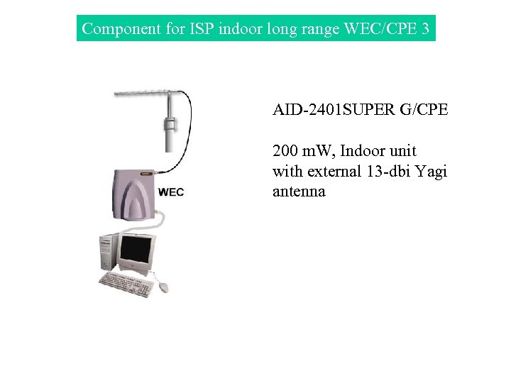 Component for ISP indoor long range WEC/CPE 3 AID-2401 SUPER G/CPE 200 m. W,