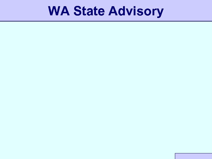 WA State Advisory 