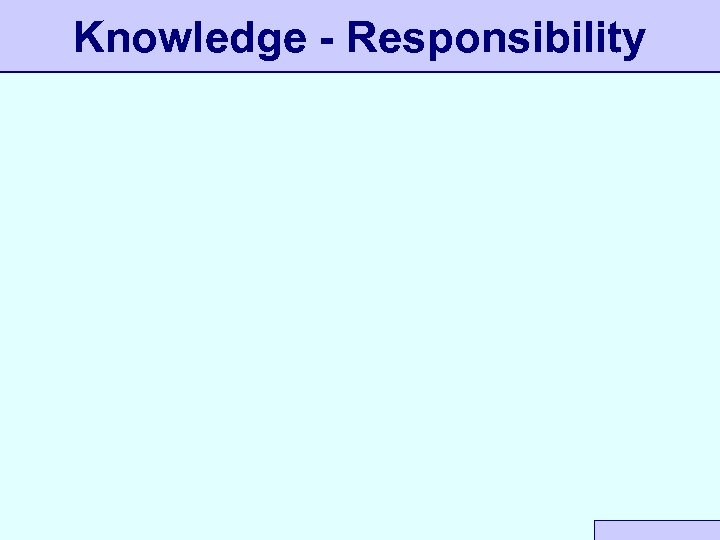 Knowledge - Responsibility 