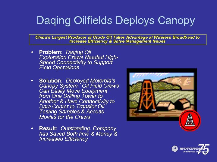 Daqing Oilfields Deploys Canopy China’s Largest Producer of Crude Oil Takes Advantage of Wireless