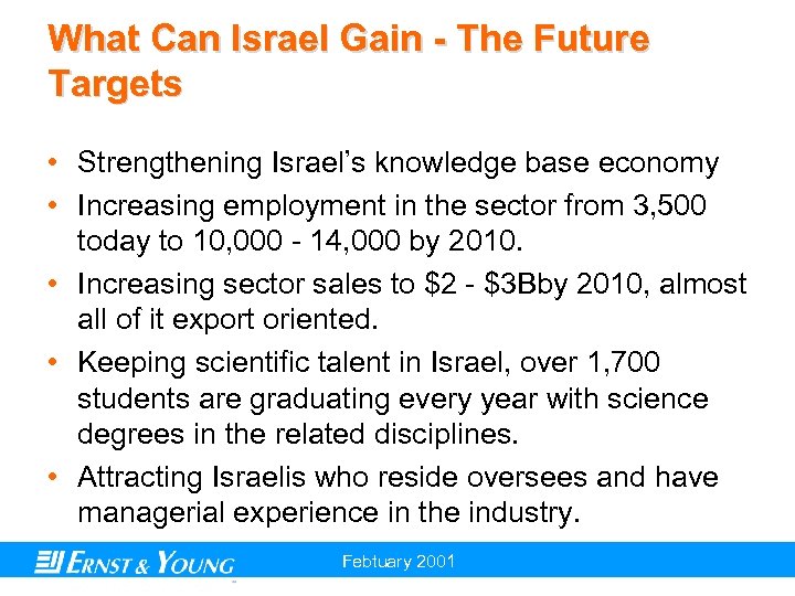 What Can Israel Gain - The Future Targets • Strengthening Israel’s knowledge base economy