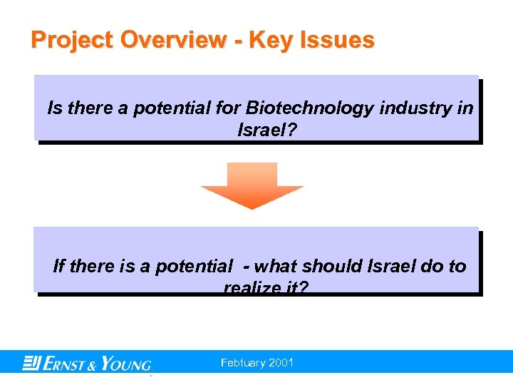 Project Overview - Key Issues Is there a potential for Biotechnology industry in Israel?