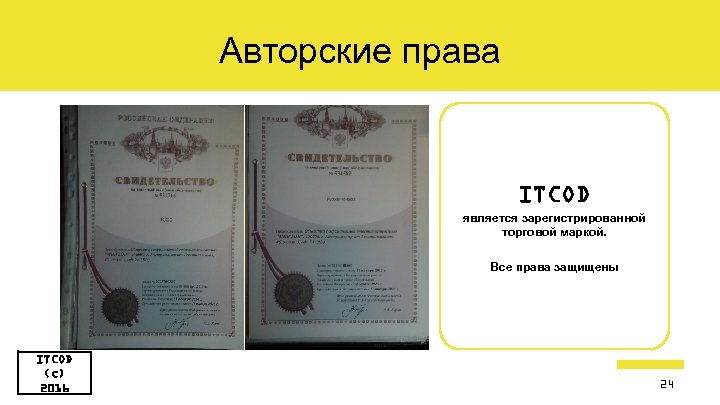 Авторские права ITCOD является зарегистрированной торговой маркой. Все права защищены ITCOD (c) 2016 24