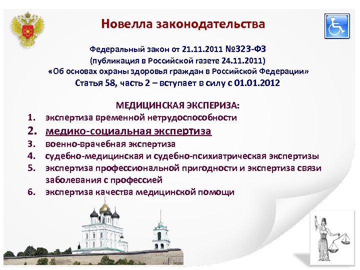 Новелла законодательства Федеральный закон от 21. 11. 2011 № 323 -ФЗ (публикация в Российской