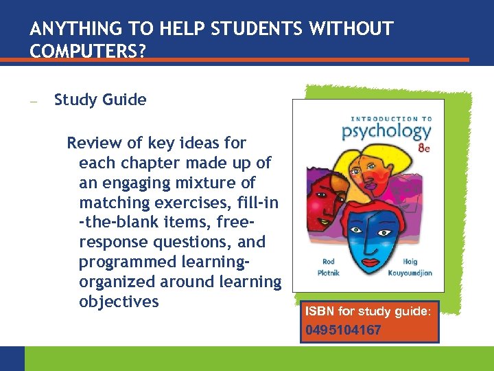 ANYTHING TO HELP STUDENTS WITHOUT COMPUTERS? — Study Guide Review of key ideas for