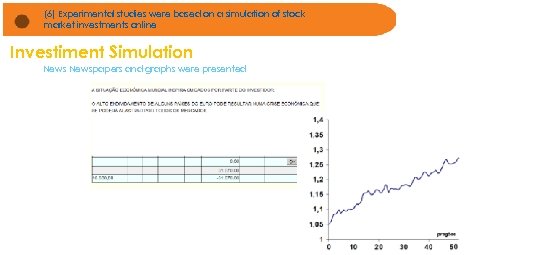 (6) Experimental studies were based on a simulation of stock market investments online Investiment