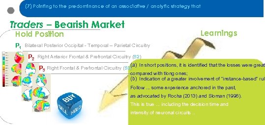 (7) Pointing to the predominance of an associative / analytic strategy that Traders –