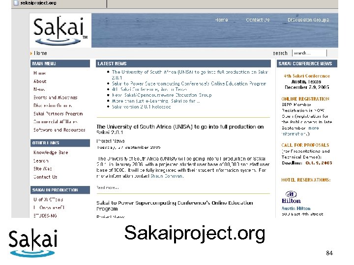 Sakaiproject. org 84 