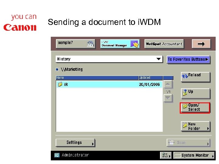 Sending a document to i. WDM 