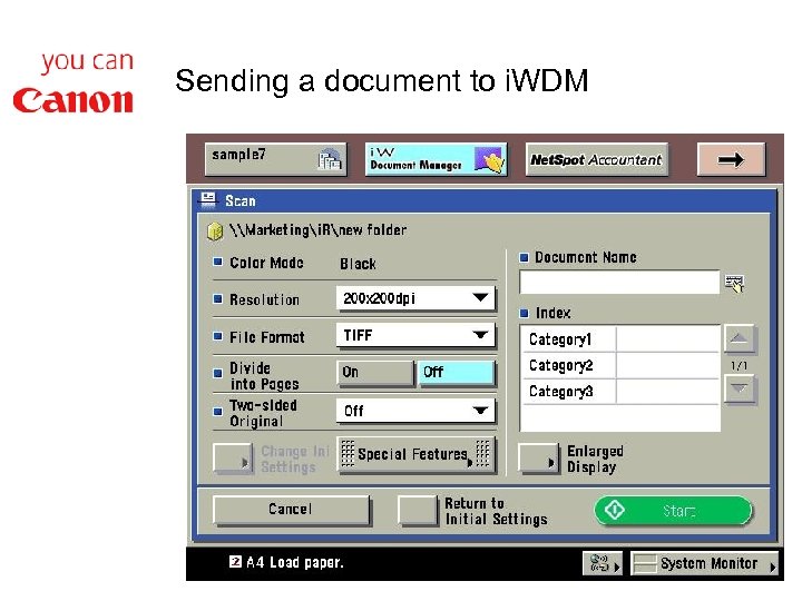 Sending a document to i. WDM 