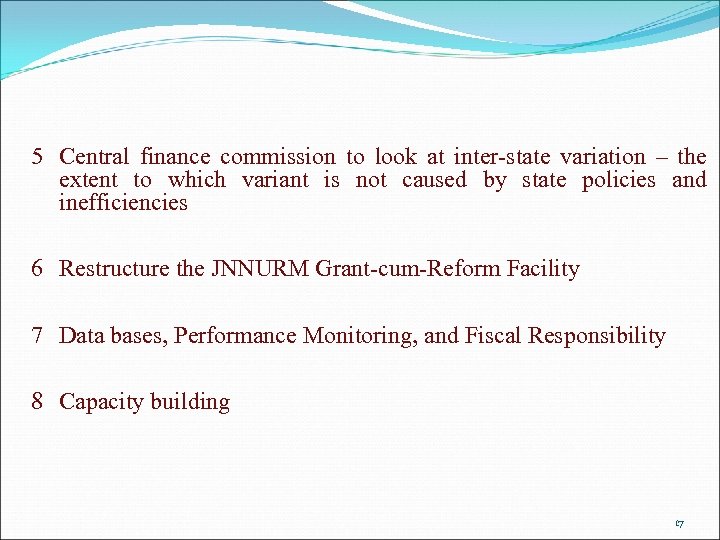 5 Central finance commission to look at inter-state variation – the extent to which