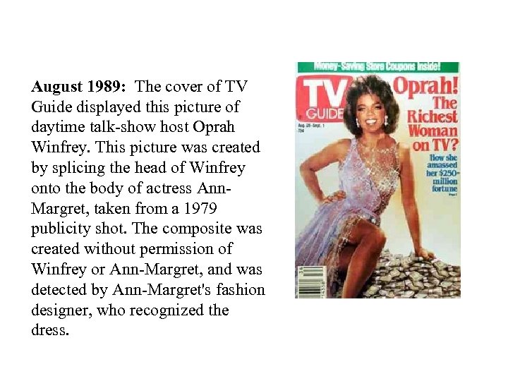 August 1989: The cover of TV Guide displayed this picture of daytime talk-show host