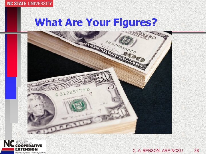 What Are Your Figures? G. A. BENSON, ARE-NCSU 38 