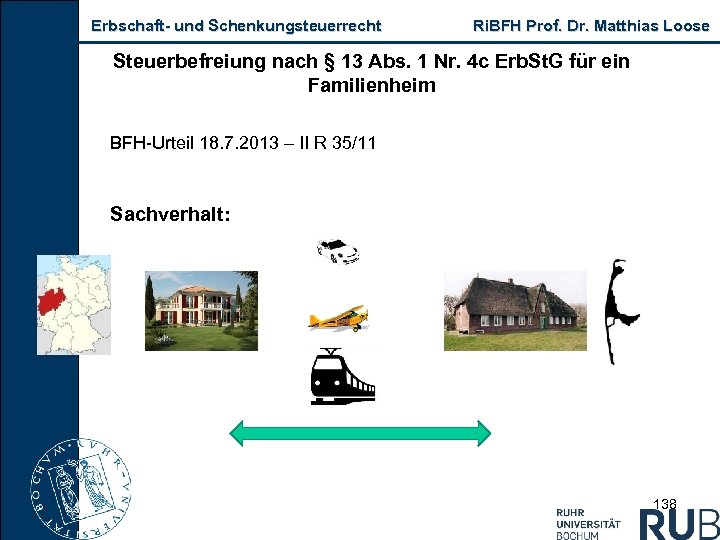 Erbschaft und Schenkungsteuerrecht Ri. BFH Prof. Dr. Matthias Loose Steuerbefreiung nach § 13 Abs.