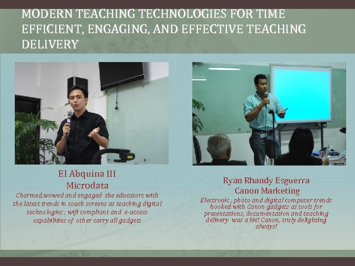 MODERN TEACHING TECHNOLOGIES FOR TIME EFFICIENT, ENGAGING, AND EFFECTIVE TEACHING DELIVERY El Abquina III