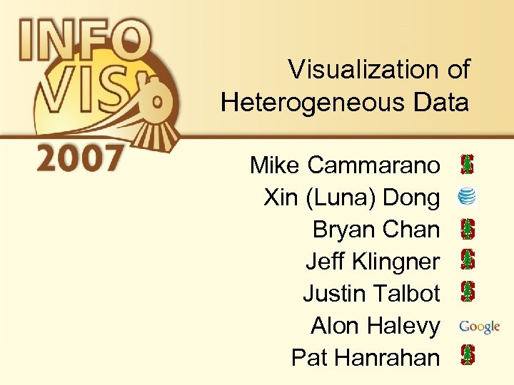 Visualization of Heterogeneous Data Mike Cammarano Xin (Luna) Dong Bryan Chan Jeff Klingner Justin