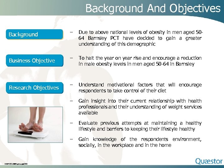 Background And Objectives Background – Due to above national levels of obesity in men