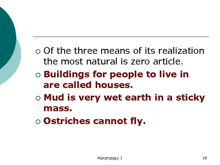 Of the three means of its realization the most natural is zero article. ¡